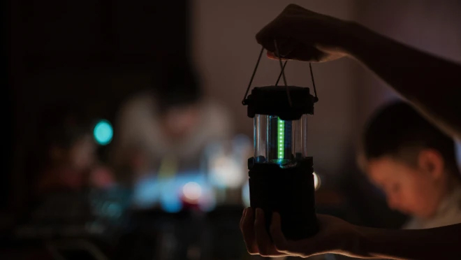  Led lantern in hands