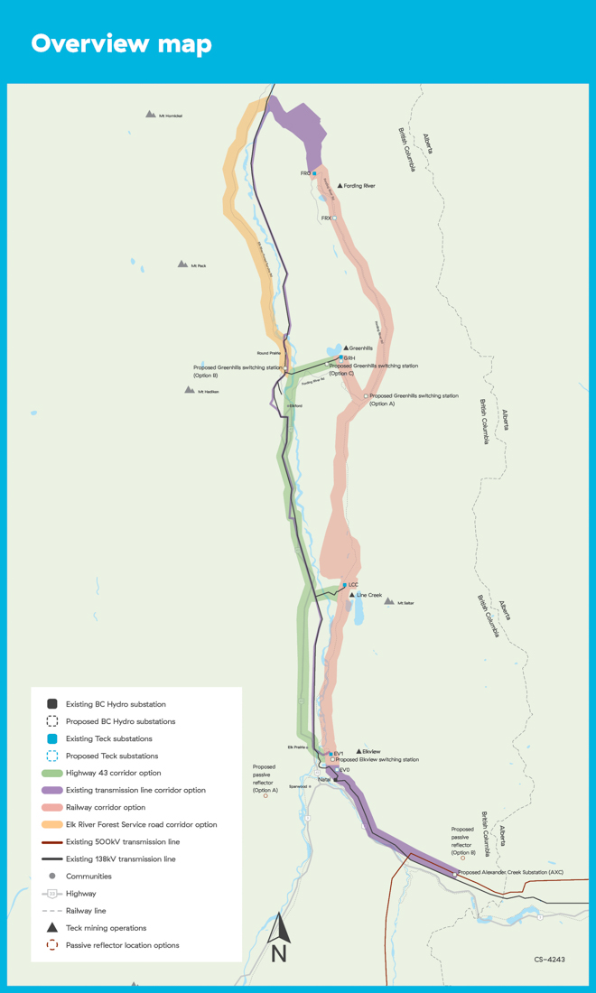 Teck Eelctrification overview map Teck Eelctrification overview map