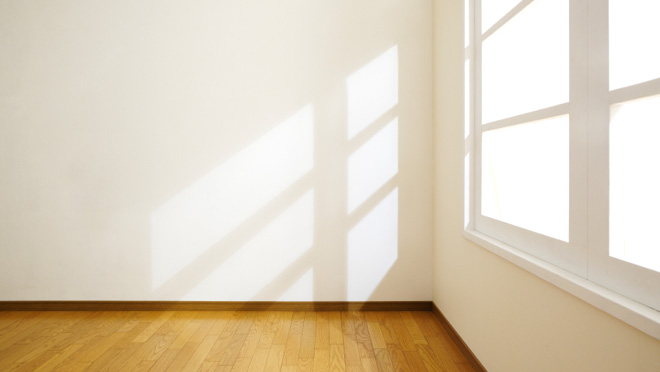Image of bright sunlight shining into empty office space Image of bright sunlight shining into empty office space