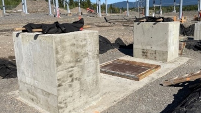 Foundation installation at Skeena Substation Foundation installation at Skeena Substation